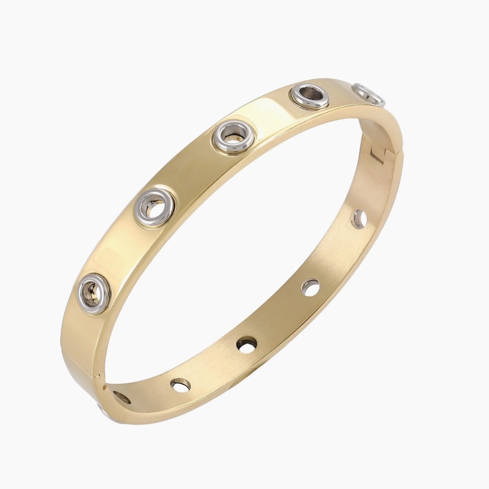 Artizan Joyeria Two Tone Hole Slim Bangle